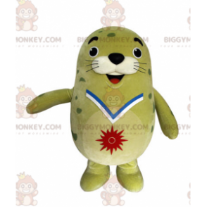 Hauska Plump Seal Green Sea Lion BIGGYMONKEY™ maskottiasu -