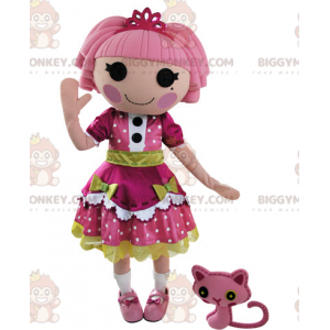 Costume de mascotte BIGGYMONKEY™ de poupée habillée d'une belle
