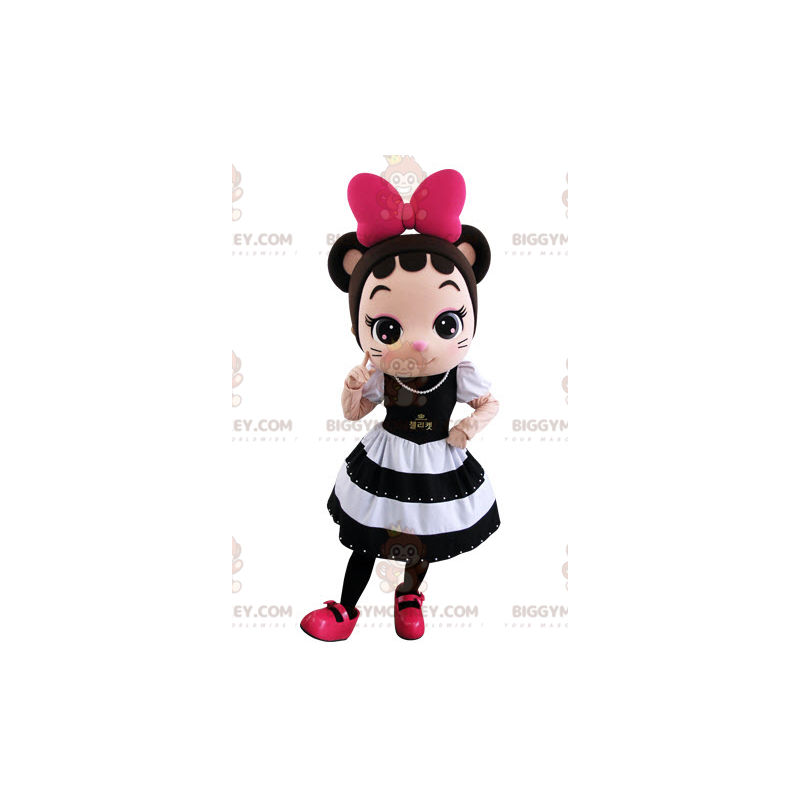 Disfraz de mascota BIGGYMONKEY™ de niña ratón muy elegante con