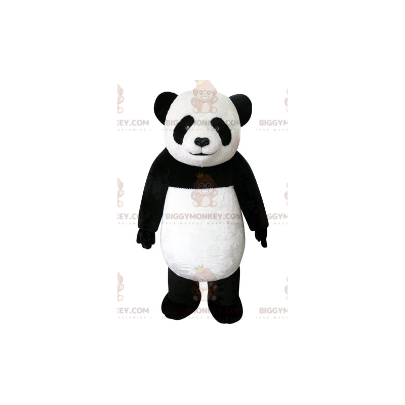 Costume de mascotte BIGGYMONKEY™ de panda noir et blanc très