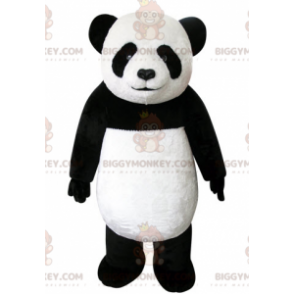 Costume de mascotte BIGGYMONKEY™ de panda noir et blanc très