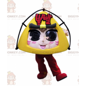 Giant Samurai Head BIGGYMONKEY™ Mascot Costume. Happy Birthday