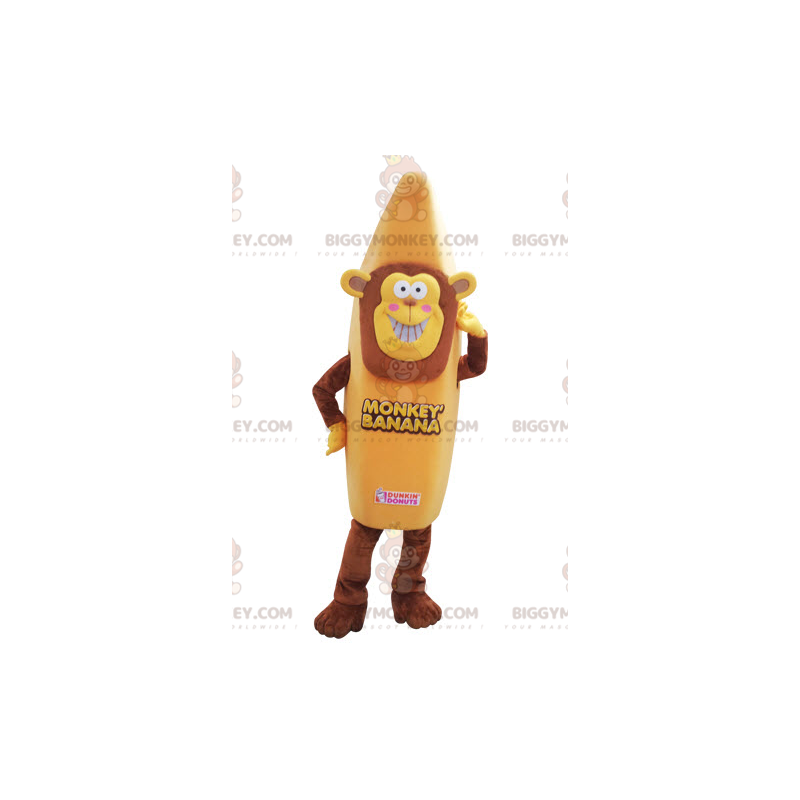 BIGGYMONKEY™ maskotdräkt av en apa utklädd till en banan. Banan