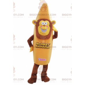 BIGGYMONKEY™ banaaniksi pukeutuneen apinan maskottiasu. Banana