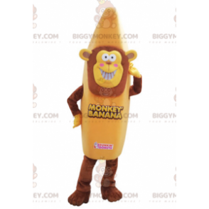 BIGGYMONKEY™ mascottekostuum van aap verkleed als banaan.