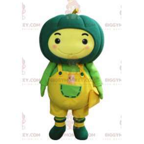 BIGGYMONKEY™ Costume da mascotte di uomo giallo con zucca verde