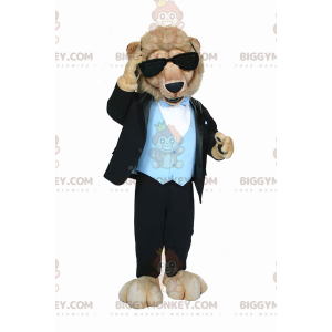 Costume de mascotte BIGGYMONKEY™ de lion habillé en costume