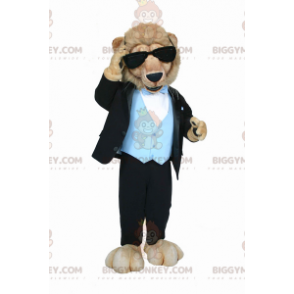 Lion BIGGYMONKEY™ Mascot Costume Dressed In Very Classy Costume