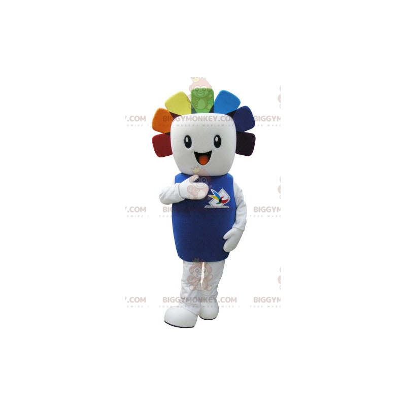 BIGGYMONKEY™ Costume da mascotte Uomo bianco molto sorridente