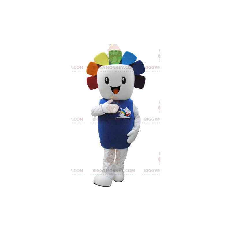 BIGGYMONKEY™ Mascot Costume Very Smiling White Man With Colored