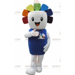 BIGGYMONKEY™ Mascot Costume Very Smiling White Man With Colored