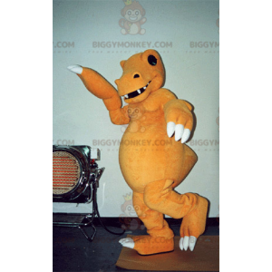 Costume da mascotte BIGGYMONKEY™ dinosauro arancione e bianco