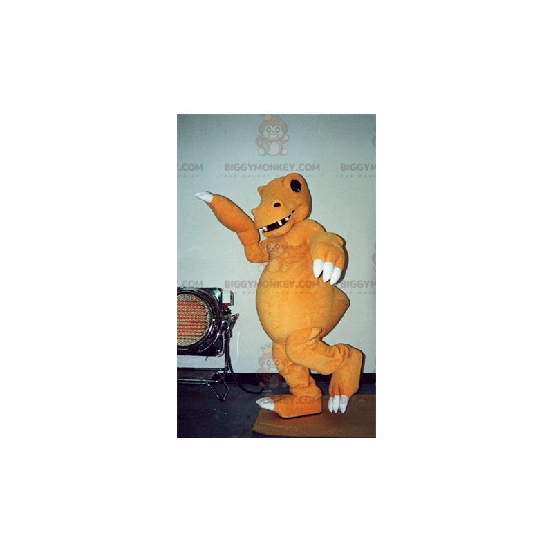 Meget realistisk og skræmmende orange og hvid dinosaur