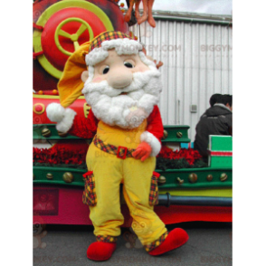 Kerstman BIGGYMONKEY™ mascottekostuum gekleed in geel en rood -