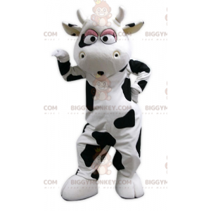 Costume de mascotte BIGGYMONKEY™ de vache géante noire et