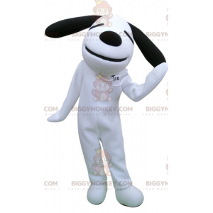 Costume de mascotte BIGGYMONKEY™ de chien blanc et noir.