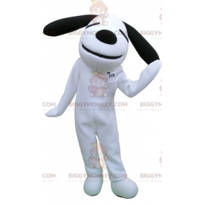 Costume mascotte BIGGYMONKEY™ cane bianco e nero. Costume da