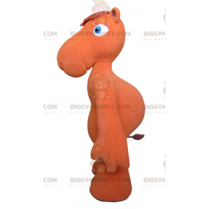Oranje kameel met blauwe ogen BIGGYMONKEY™ mascottekostuum -