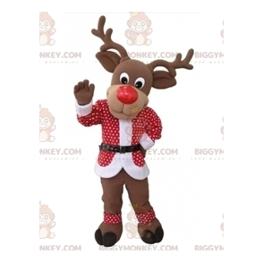 Traje de mascote de rena de Natal BIGGYMONKEY™ com roupa