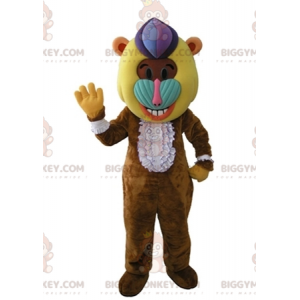 BIGGYMONKEY™ Disfraz de mascota mono babuino marrón con cabeza