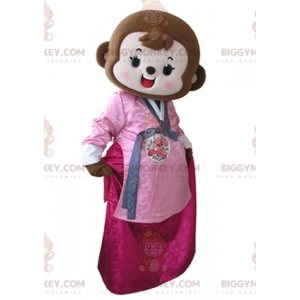 Costume de mascotte BIGGYMONKEY™ de singe marron habillé en