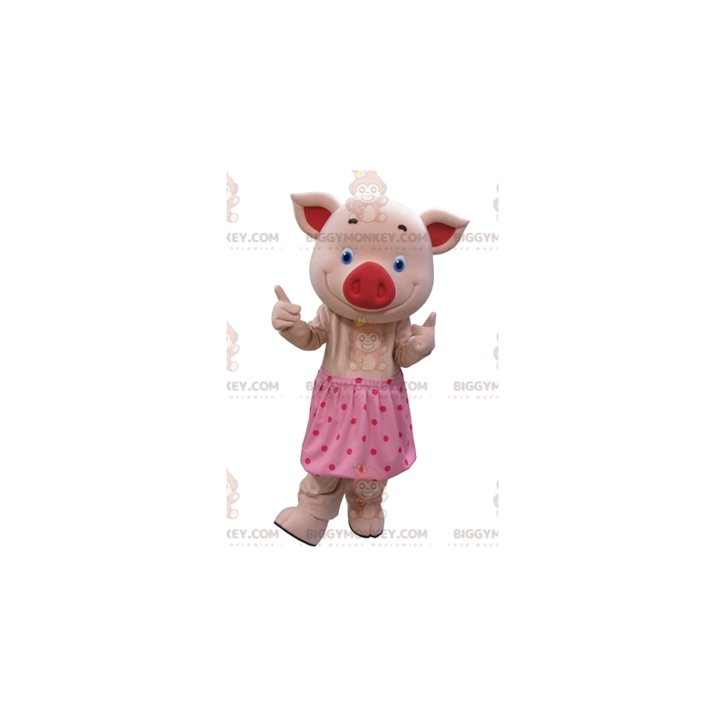 BIGGYMONKEY™ Costume da mascotte Maialino rosa con occhi