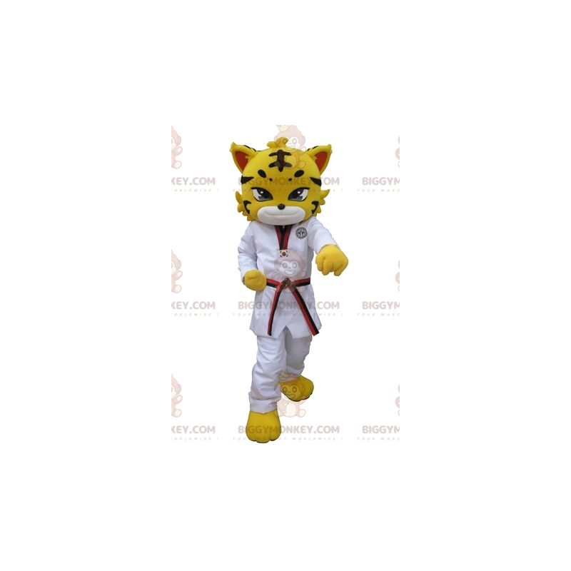 BIGGYMONKEY™ Yellow Leopard Tiger Mascot Costume Dressed In