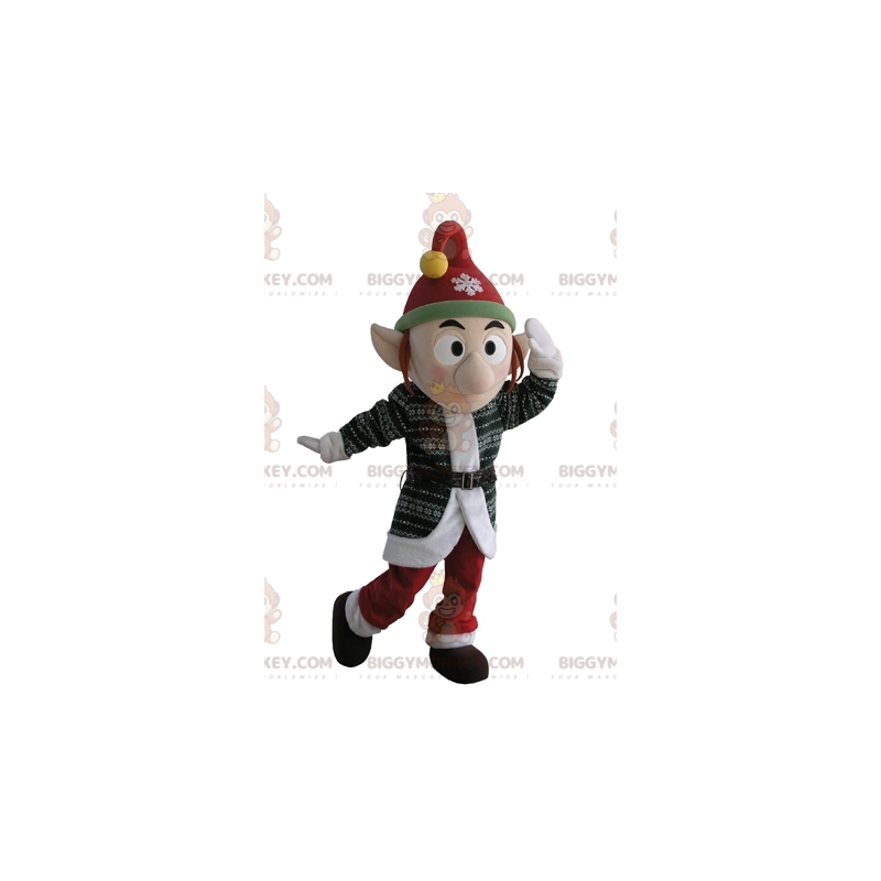 Costume de mascotte BIGGYMONKEY™ de lutin avec un bonnet et les