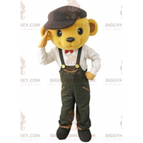 BIGGYMONKEY™ Costume da mascotte orso giallo vestito in tuta