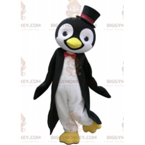 Czarno-biały kostium maskotka pingwin BIGGYMONKEY™ z cylindrem
