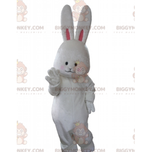 Kostium maskotki BIGGYMONKEY™ Miękki i słodki biały królik z