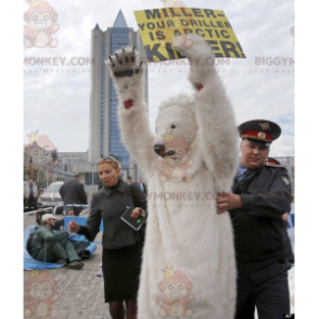 Costume de mascotte BIGGYMONKEY™ d'ours polaire d'ours blanc -