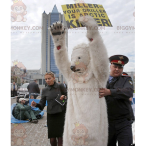 White Bear Polar Bear BIGGYMONKEY™ Maskotdräkt - BiggyMonkey