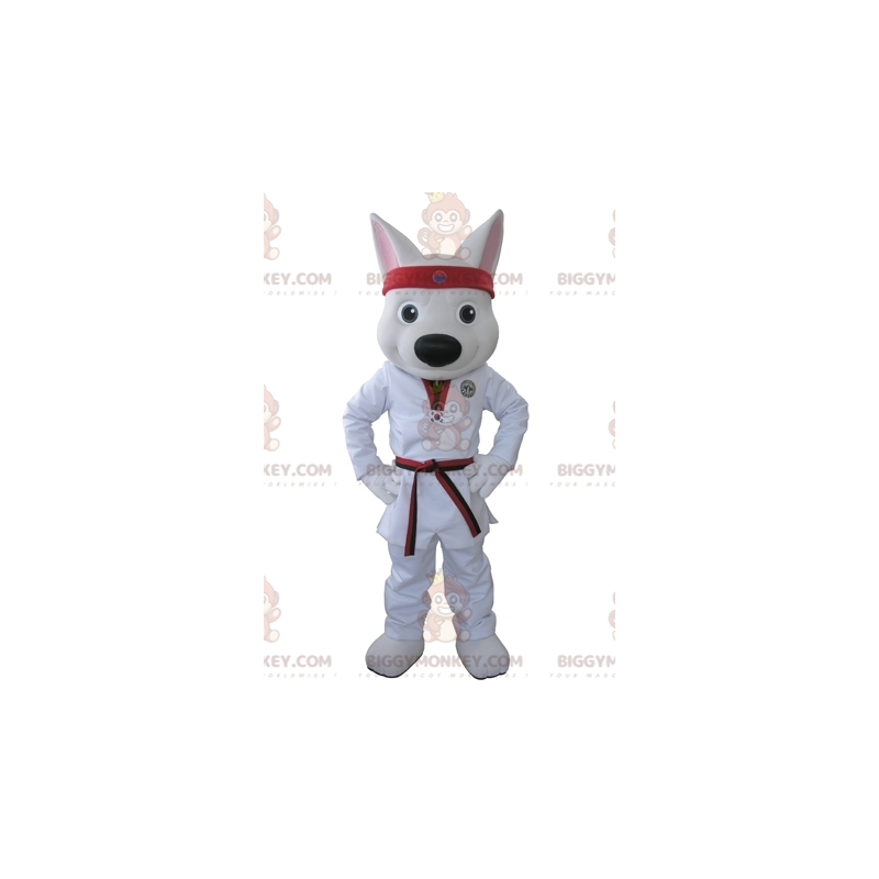 Στολή BIGGYMONKEY™ White Wolf Mascot ντυμένη με κιμονό -