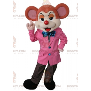 Πορτοκαλί και μπεζ κοστούμι μασκότ ποντικιού BIGGYMONKEY™