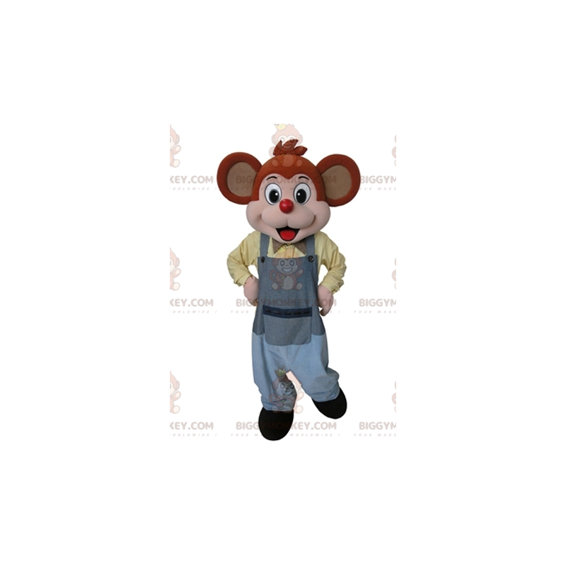 Costume de mascotte BIGGYMONKEY™ de souris orange et rose