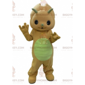 Costume da mascotte BIGGYMONKEY™ dinosauro arancione e giallo