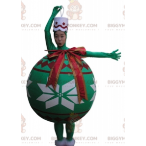 Costume da mascotte BIGGYMONKEY™ con palla gigante verde