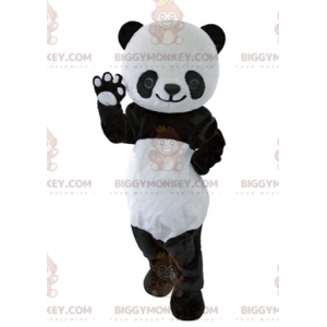 Costume de mascotte BIGGYMONKEY™ de panda noir et blanc très