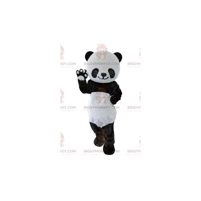 Costume de mascotte BIGGYMONKEY™ de panda noir et blanc très