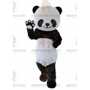 Costume da mascotte BIGGYMONKEY™ panda bianco e nero molto