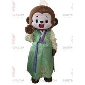 Traje de mascote de macaco marrom BIGGYMONKEY™ vestido com