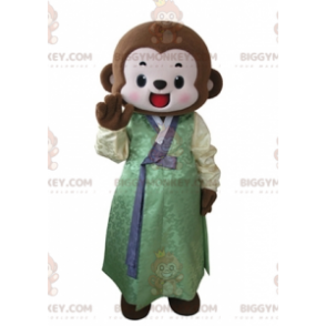 Disfraz de mascota mono marrón BIGGYMONKEY™ vestido con túnica
