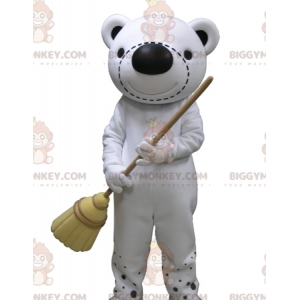BIGGYMONKEY™ Giant White and Black Teddy Bear Mascot Costume –
