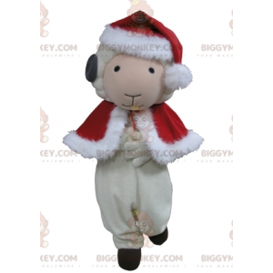 Costume de mascotte BIGGYMONKEY™ de bouc de mouton blanc et