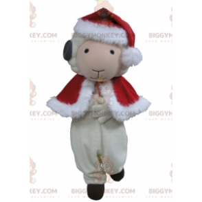 Costume de mascotte BIGGYMONKEY™ de bouc de mouton blanc et