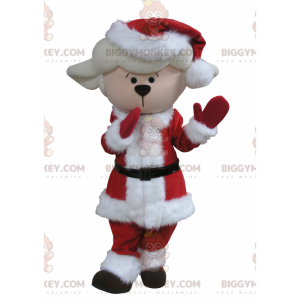 BIGGYMONKEY™ White Lamb Sheep Mascot Costume Christmas Outfit –