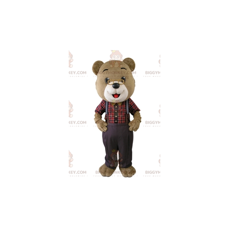 Beige and White Teddy Bear BIGGYMONKEY™ Mascot Costume with