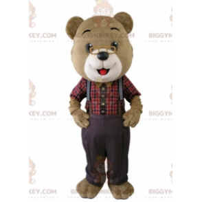 Costume de mascotte BIGGYMONKEY™ de nounours beige et blanc