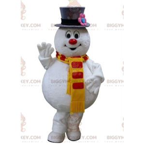 Costume de mascotte BIGGYMONKEY™ de bonhomme de neige blanc